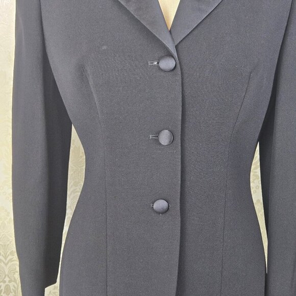 Giorgio Armani Black Label Womens Black Tuxedo Blazer IT 38 US 4 Luxury Designer - Picture 3 of 11